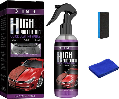 3 in 1 High Protection Quick Car Coating Spray Kits,3 in 1 Ceramic Car Coating Spray,Quick Coat Car Waxes Polish Spray for Cars,Car Scratch Nano Repair Spray,Easy to Use (4)