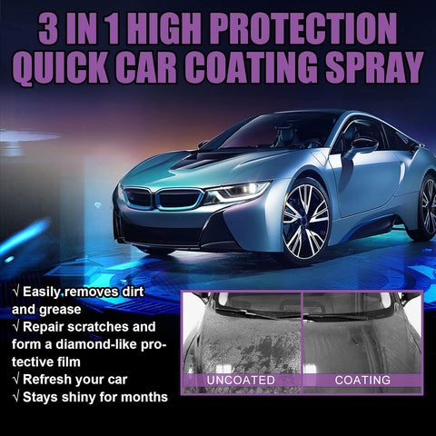 3 in 1 High Protection Quick Car Coating Spray Kits,3 in 1 Ceramic Car Coating Spray,Quick Coat Car Waxes Polish Spray for Cars,Car Scratch Nano Repair Spray,Easy to Use (4)