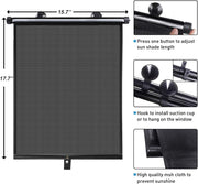 Auto Retractable Roller Sun Shade for Car Window - Block Glare and Heat, 2Pcs