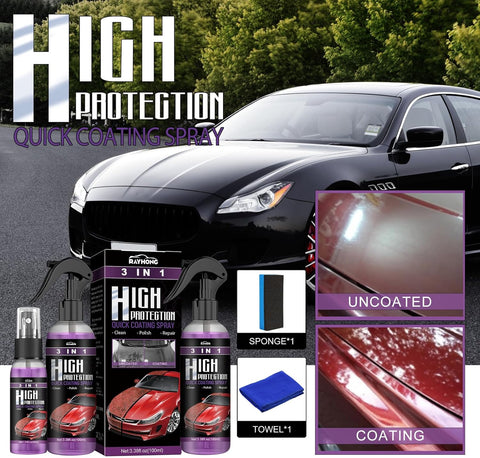 3 in 1 High Protection Quick Car Coating Spray Kits,3 in 1 Ceramic Car Coating Spray,Quick Coat Car Waxes Polish Spray for Cars,Car Scratch Nano Repair Spray,Easy to Use (4)