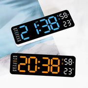 Large LED Digital Wall Clock – With Temperature, Humidity & Week Display