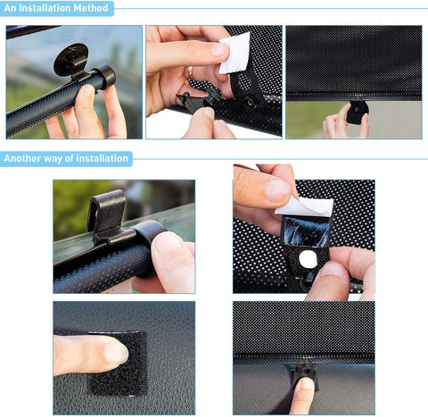 Auto Retractable Roller Sun Shade for Car Window - Block Glare and Heat, 2Pcs